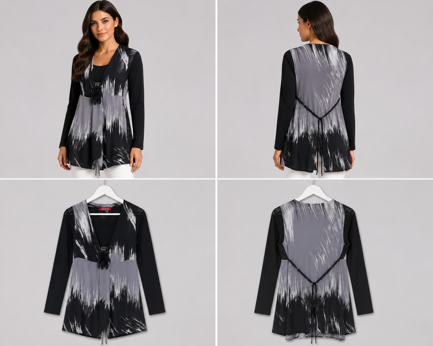 Redhead Black, White & Grey 2-Piece Mesh Top & Dress (Size 10)