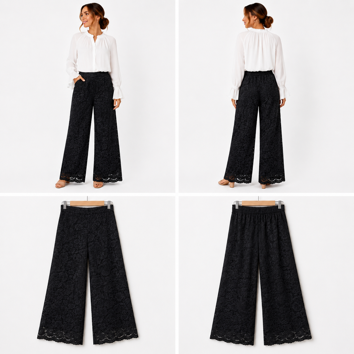 Decjuba Black Lace Pants (Size 14)