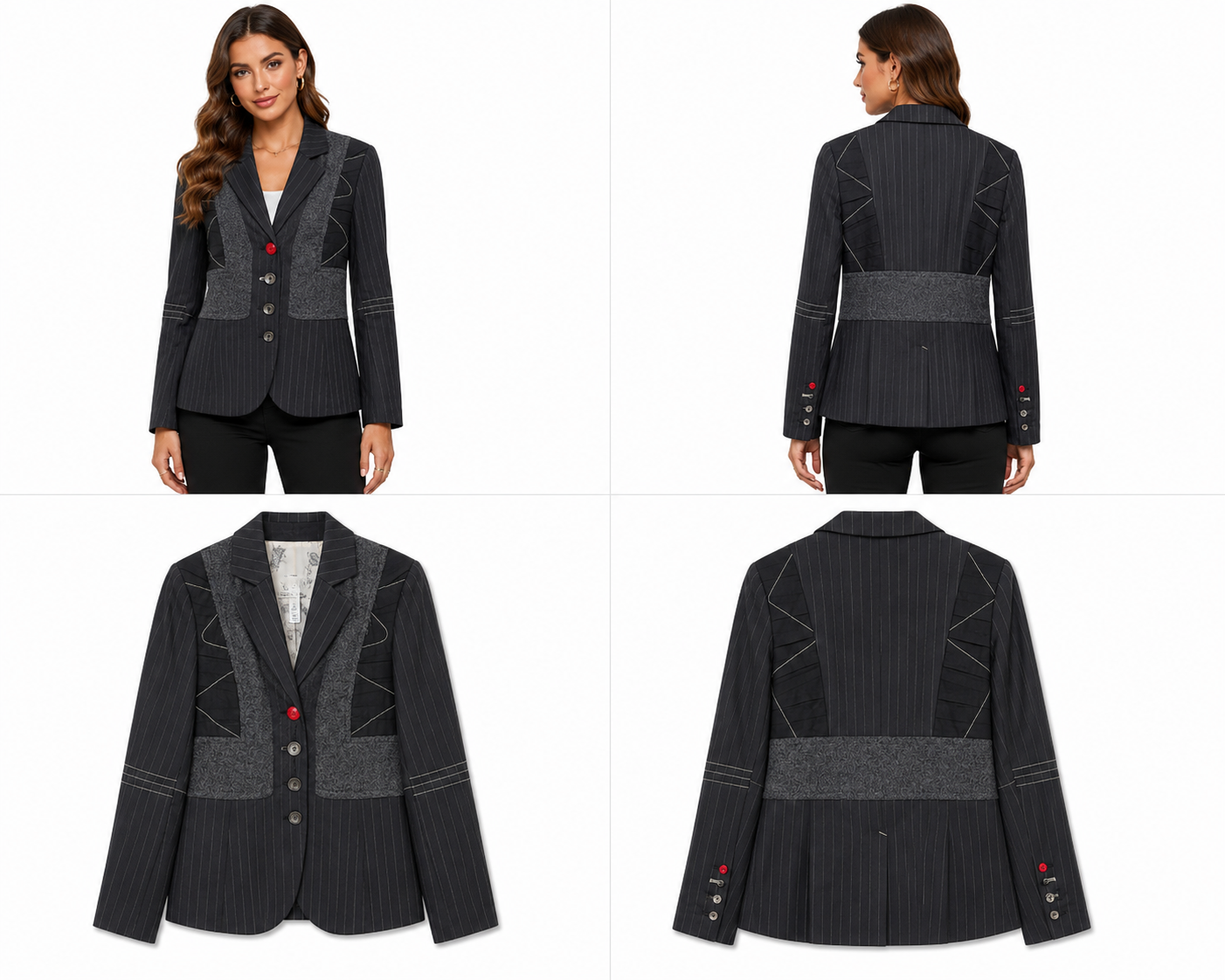 Limited Edition Black& Grey Pinstripe Blazer (Size XS)