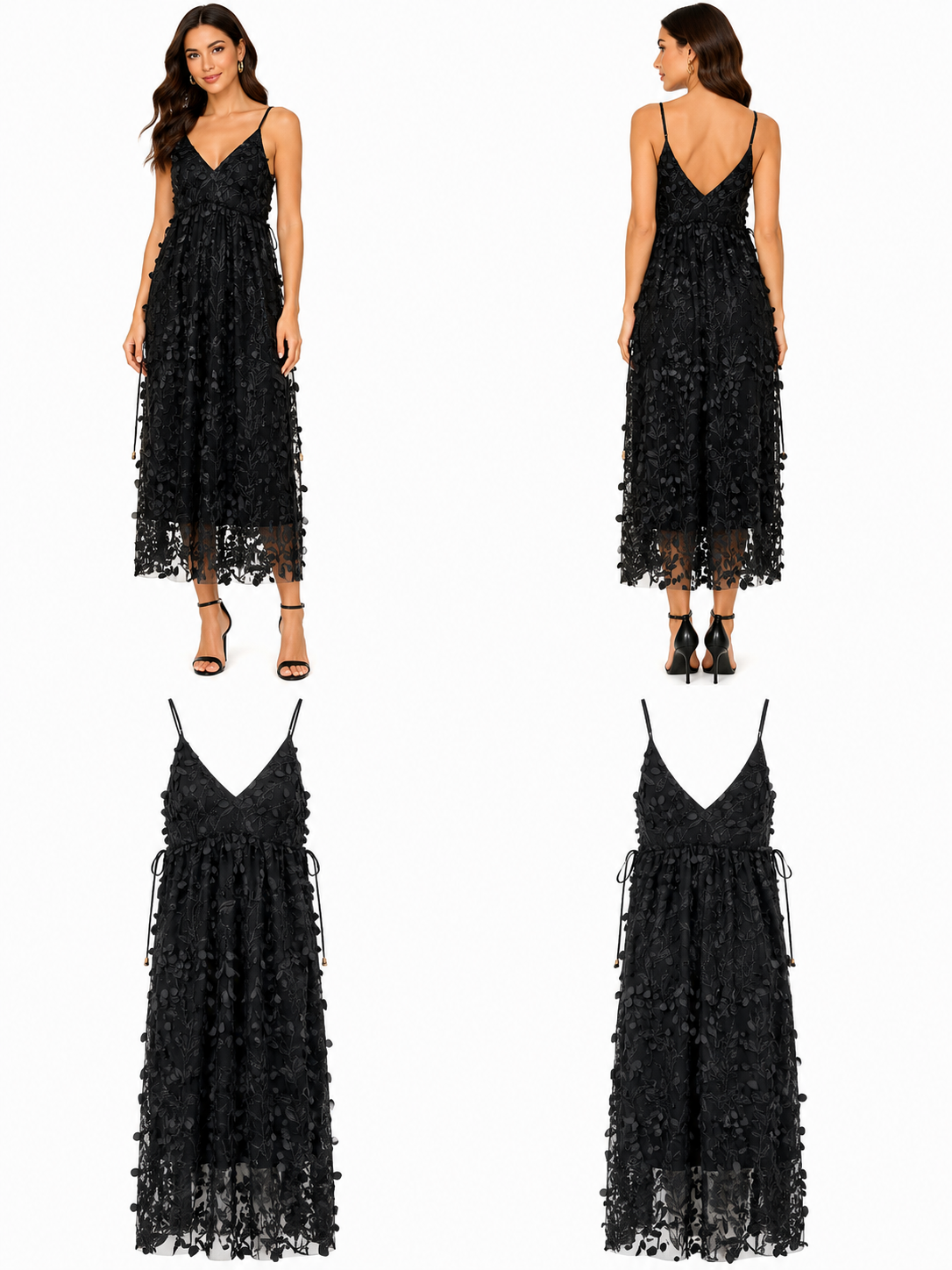 PIA Black Sequin Evening Dress (Size S)