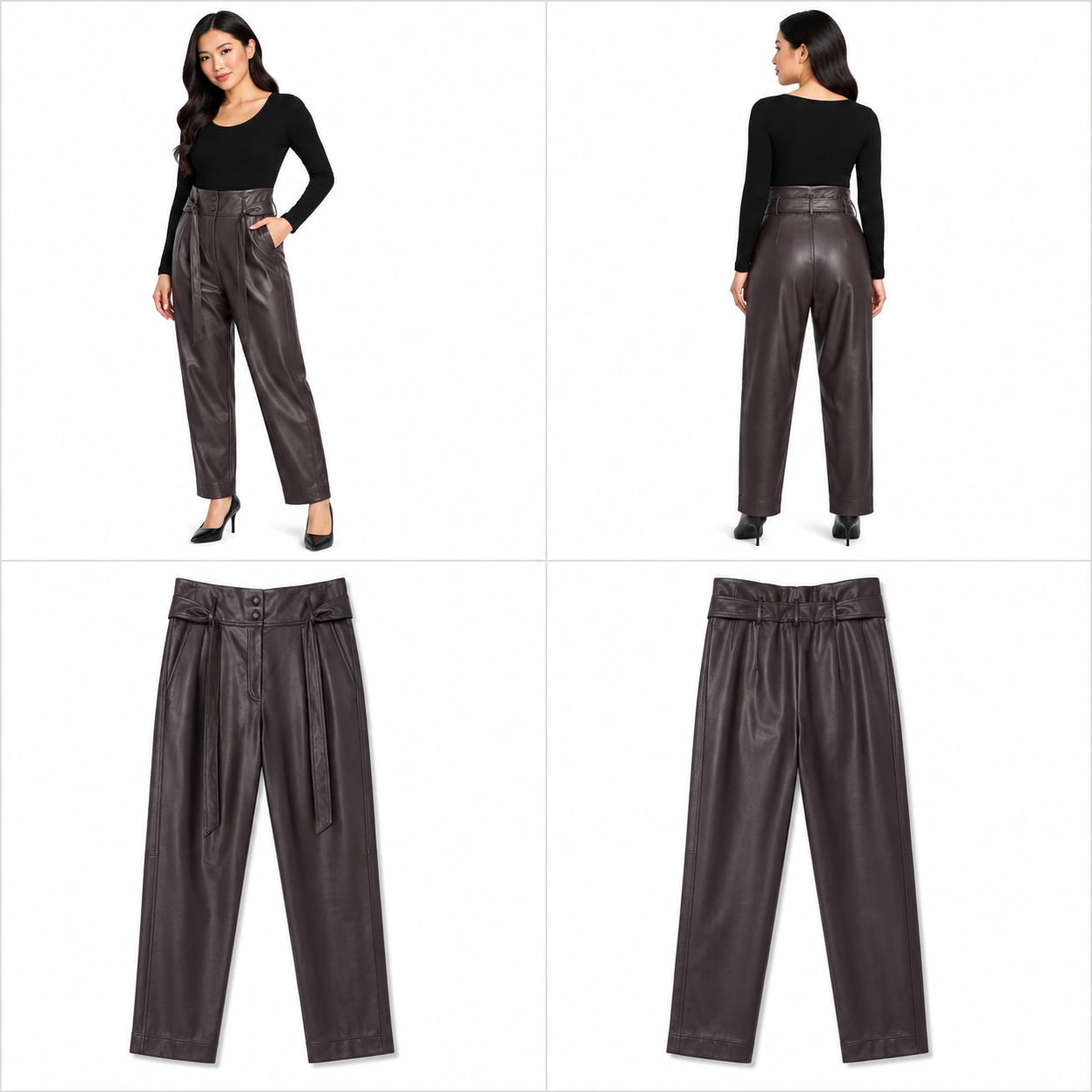 State Of Play Faux Leather Chocolate Pants