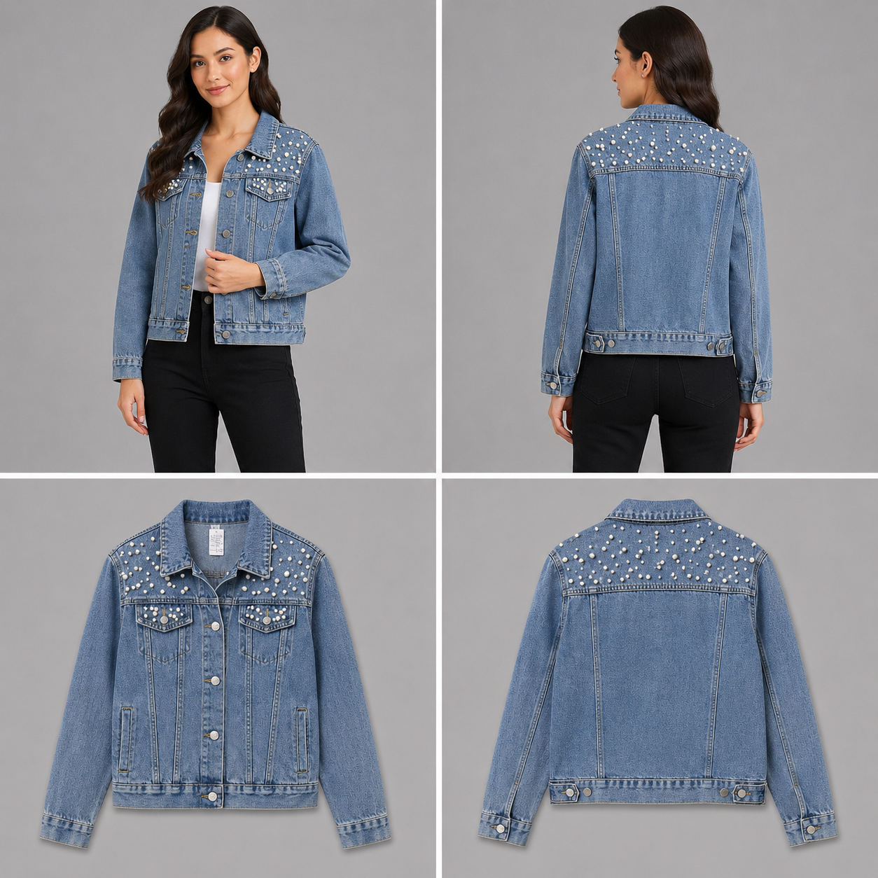 No Label Pearl Denim Jacket