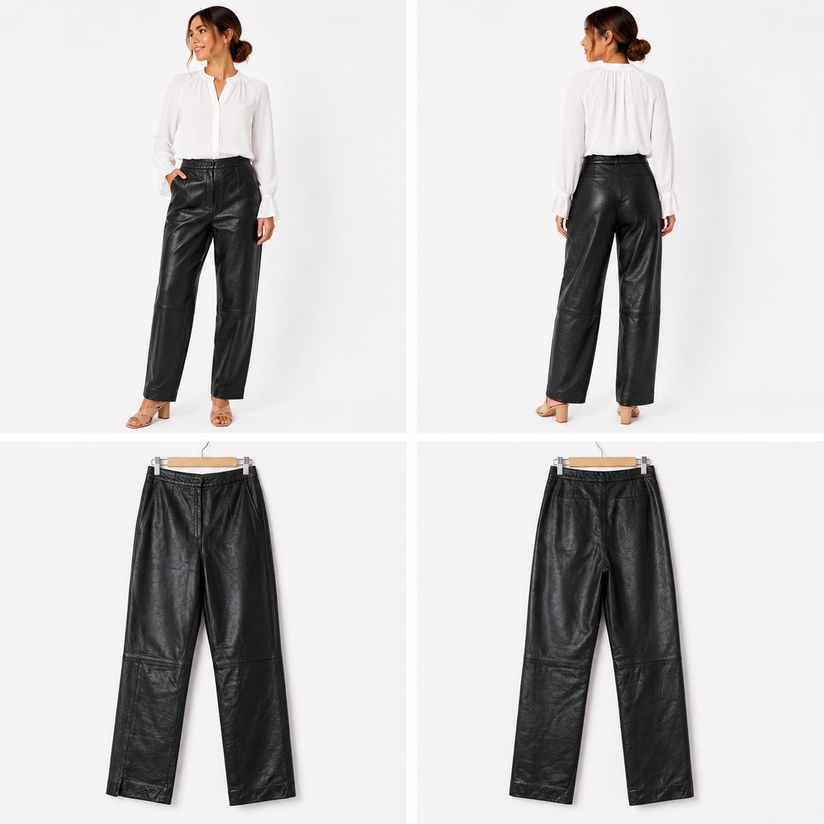 Wanted x Charlie Brown Grain Leather Pants (Size 10)