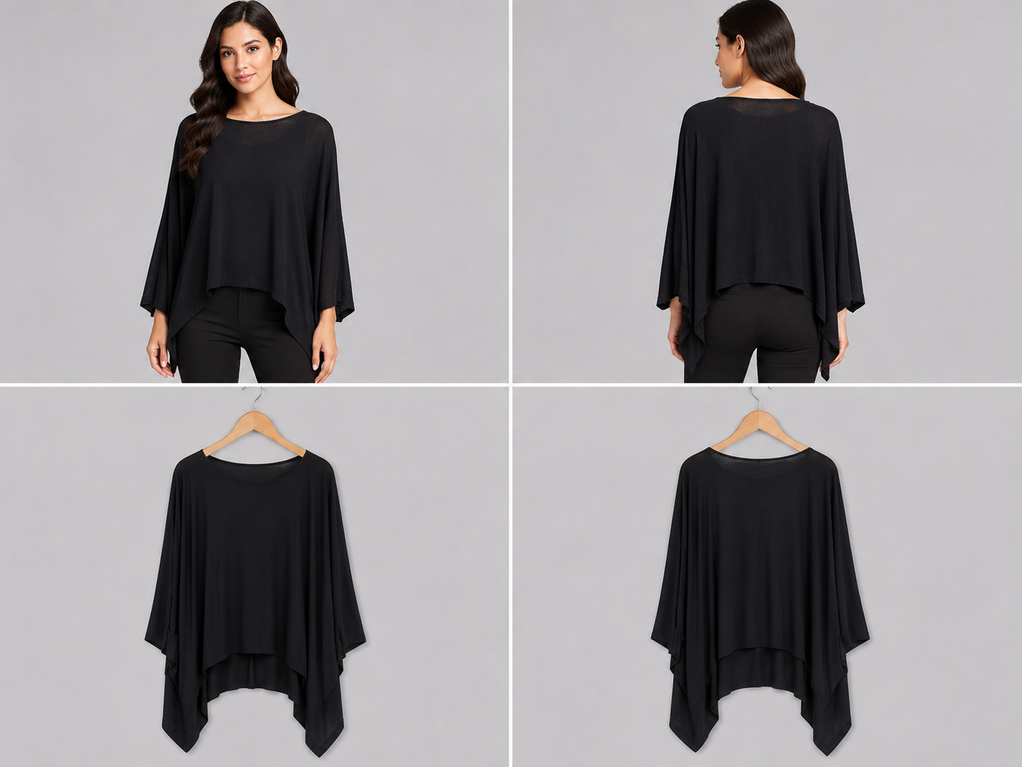 Elk Black Draped Layered Top (Size M)
