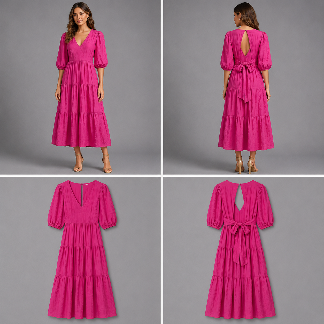 By Rosa Tiered Maxi Dress (Size 10)