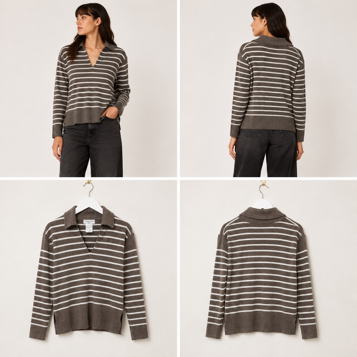 Stella & Gemma Brown & White Striped Jersey (Size XS)