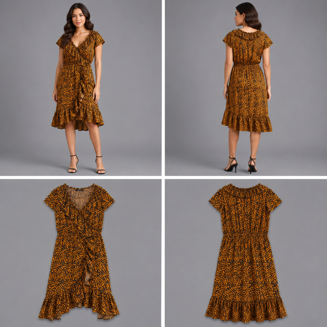 Augustine Copper Leopard Print Courtney Dress (Size M)