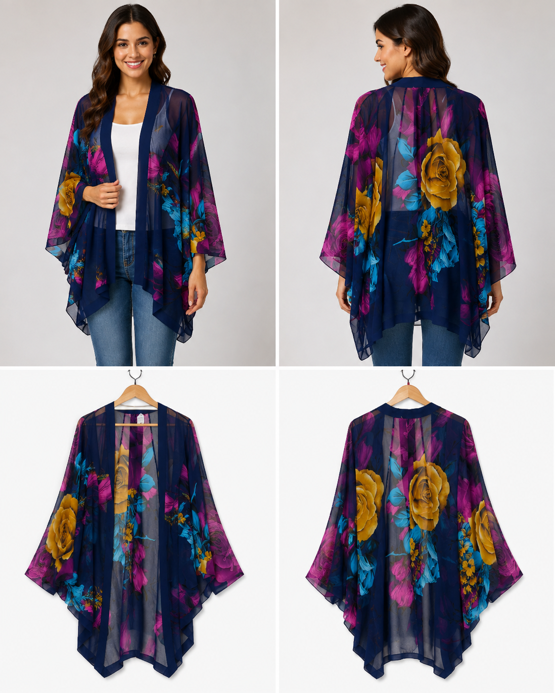 Navy & Floral Dress (One Size)