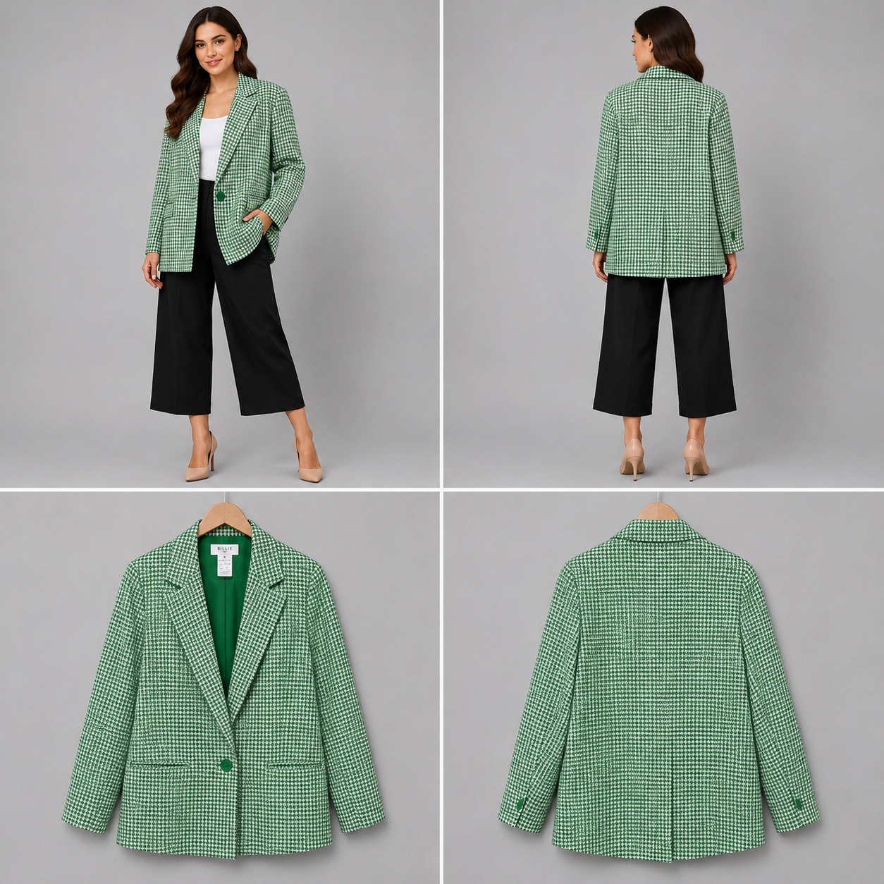 Billie Green Houndstooth Jacket (Size 16)