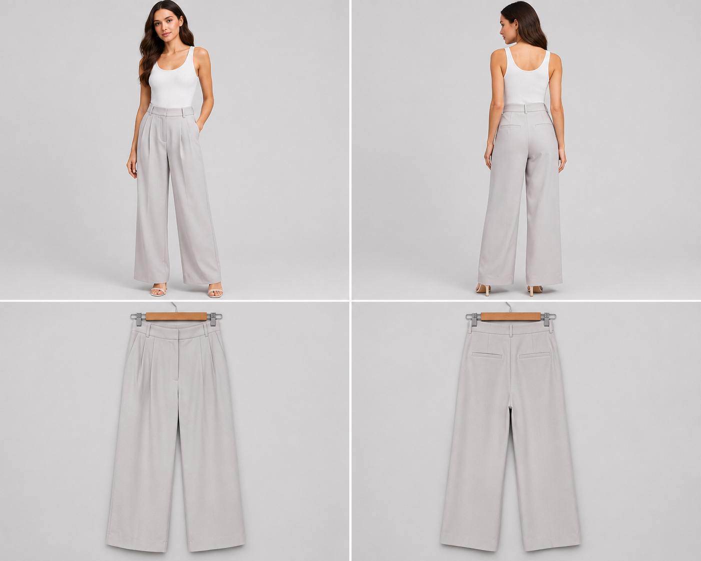Abercrombie & Fitch Taupe Pleated Wide Leg Pants (Size 8)