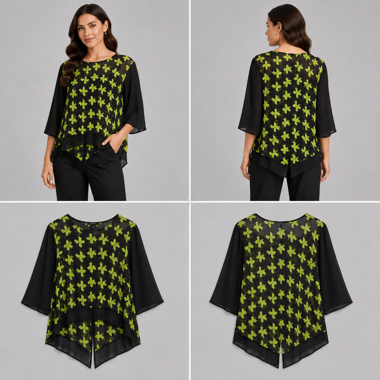 Foil Black & Green Top (Size 16)