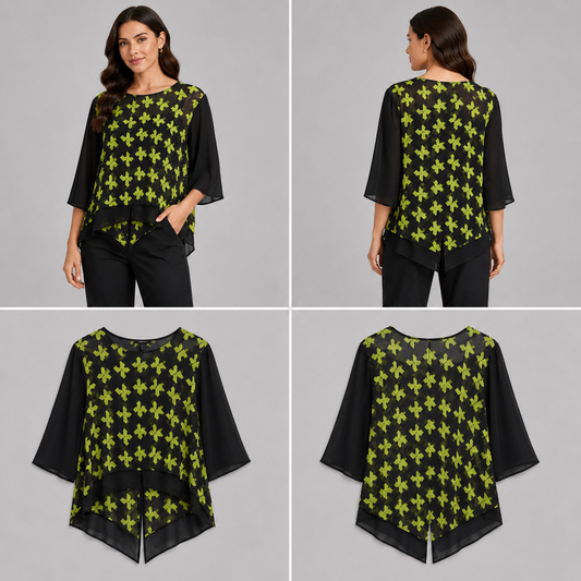 Foil Black & Green Top (Size 16)