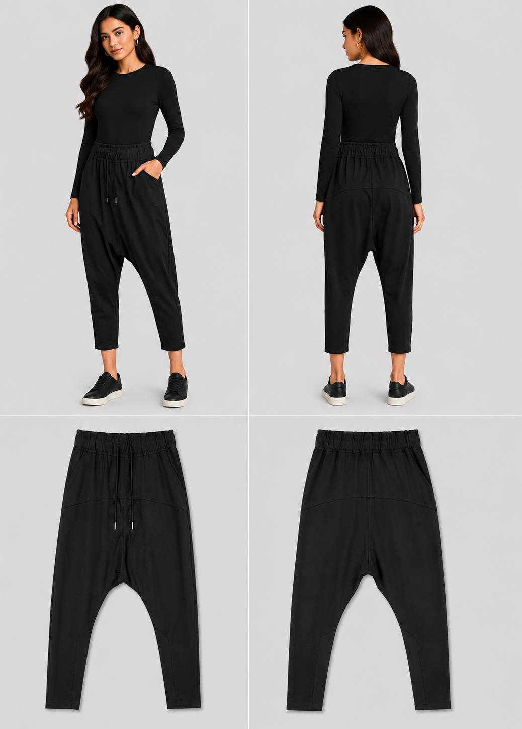 Moochi Black Drop Crotch Pants (Size 10)
