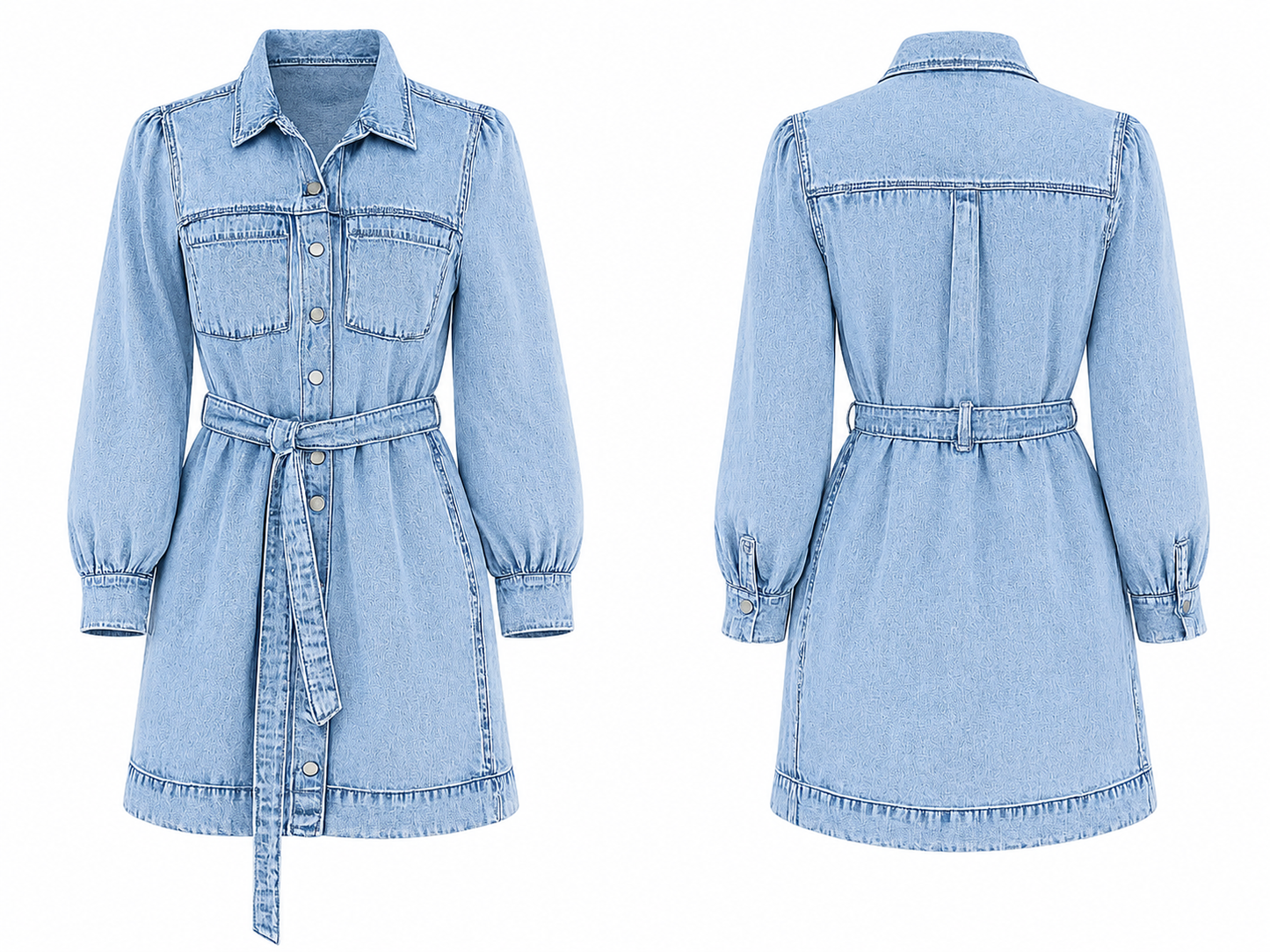 Decjuba Long Denim Button Down Shirt Dress (Size 14)