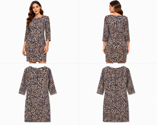 Random Leopard Print Keyhole Shift Dress (Size XS)