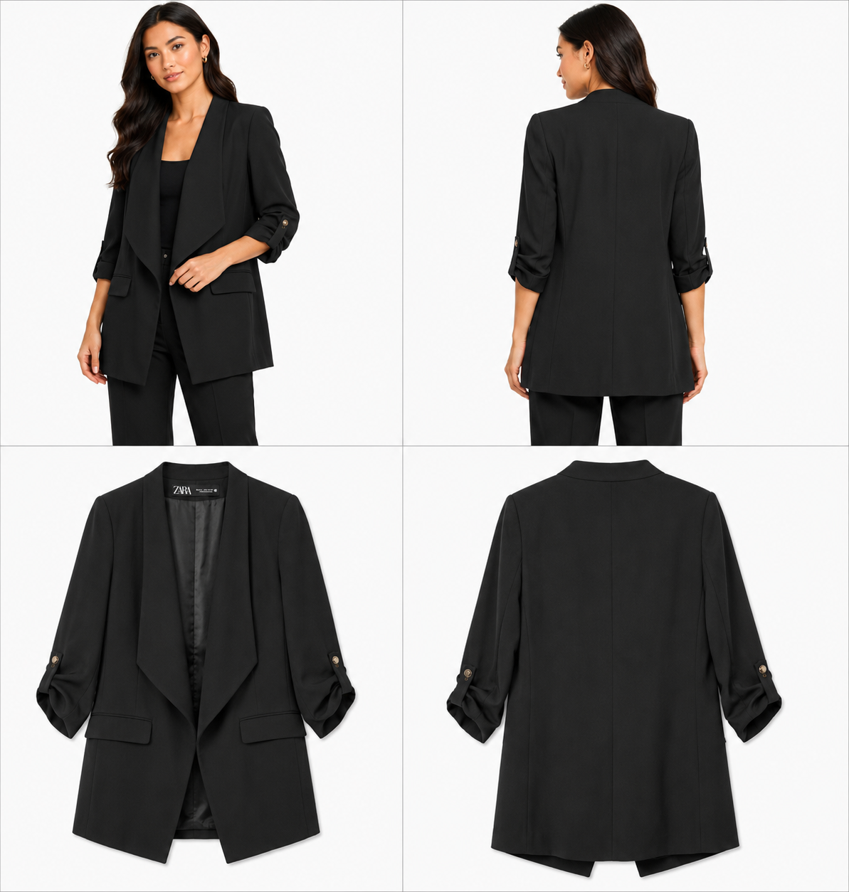 Zara Black Jacket Gold Buttons