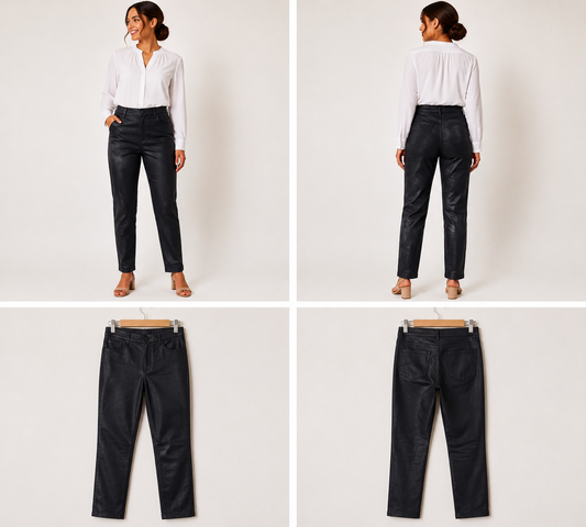 Grace Hill Faux Leather Front Ponti Pants (Size 14)