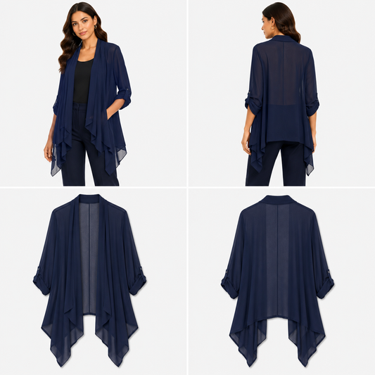 Charlo Navy Sheer Top (Size 14)