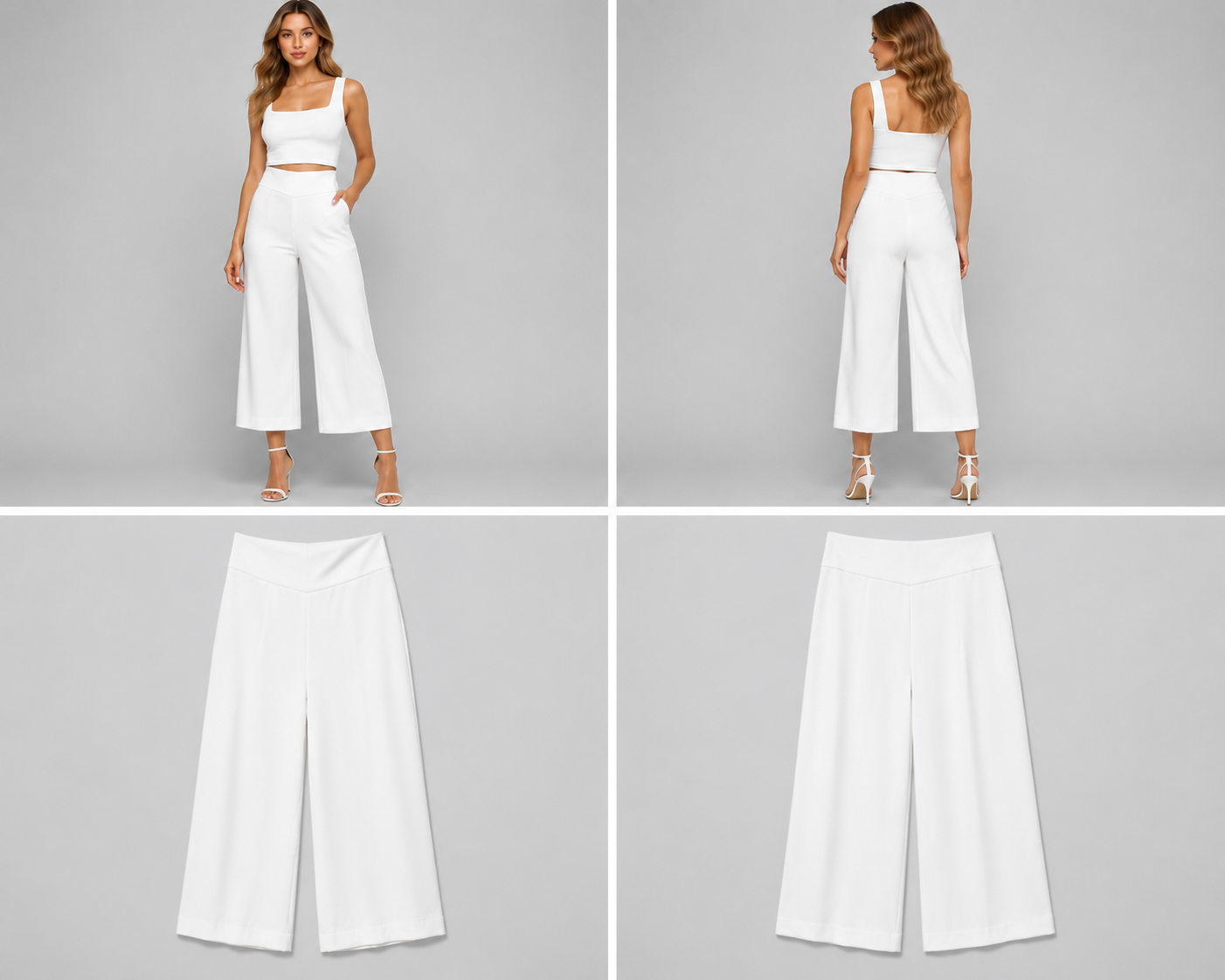 Zara Winter White Wide Leg Pants (Size XS)
