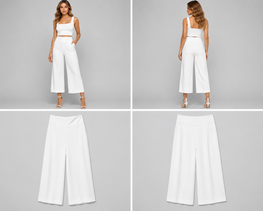 Zara Winter White Wide Leg Pants (Size XS)