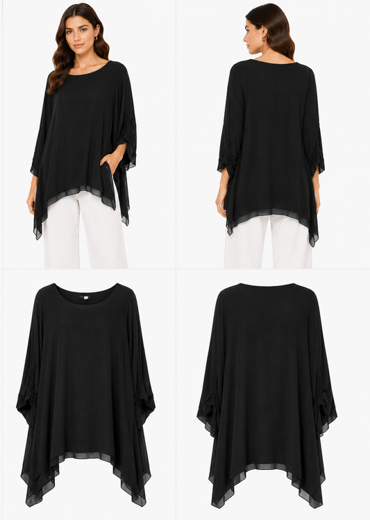 Vera May Black Layer Top (Size M)