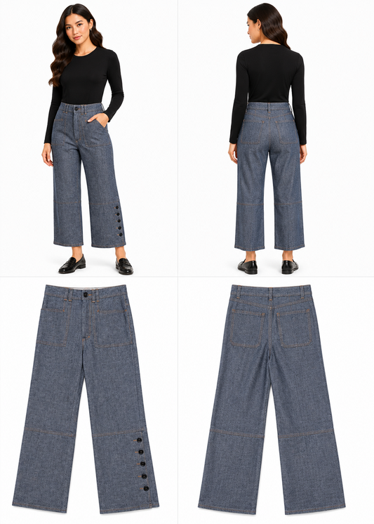 Verge Blue Grey Denim Pants (Size 8)