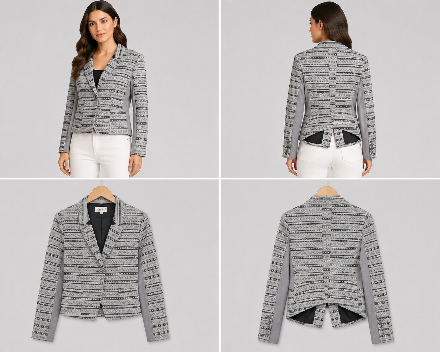Ketzke Grey Cropped Jacket (Size 10)