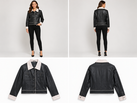 GLA 100% Sheepskin Leather Jacket (Size S)