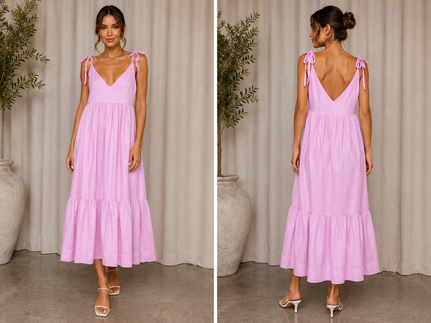 Blak Luxe Tiered Tied at Shoulder Maxi Dress (Size 14)