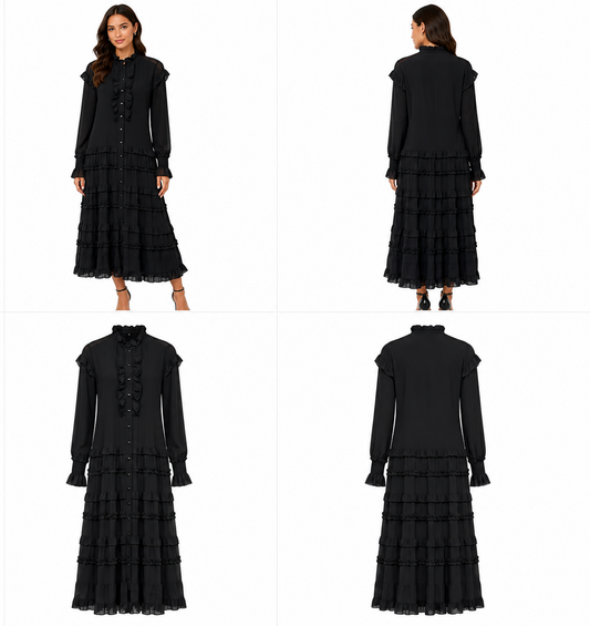Trelise Cooper Black Ruffle Dress (Size S)
