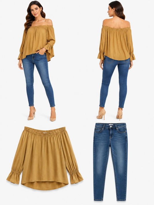 Country Road Beige Ramie Top (Size 14)