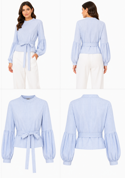 Forever 21 Blue Striped Top (Size M)