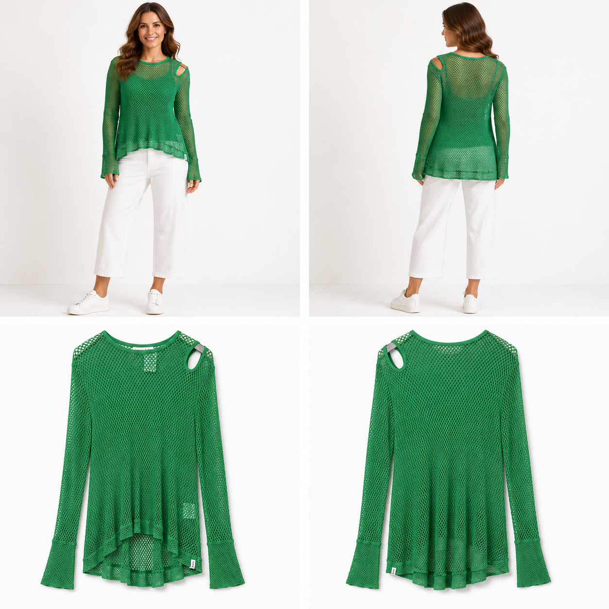 Deeann Hobbs Emerald Green Mesh Top