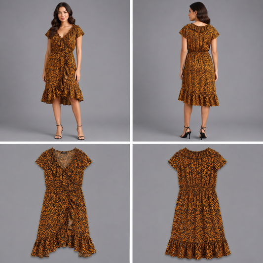 Augustine Copper Leopard Print Courtney Dress (Size M)