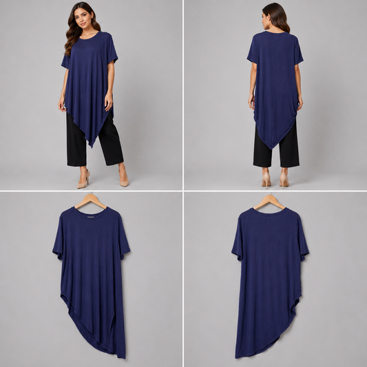 C Reed Blue Asymmetrical Dress/Top (Size L)