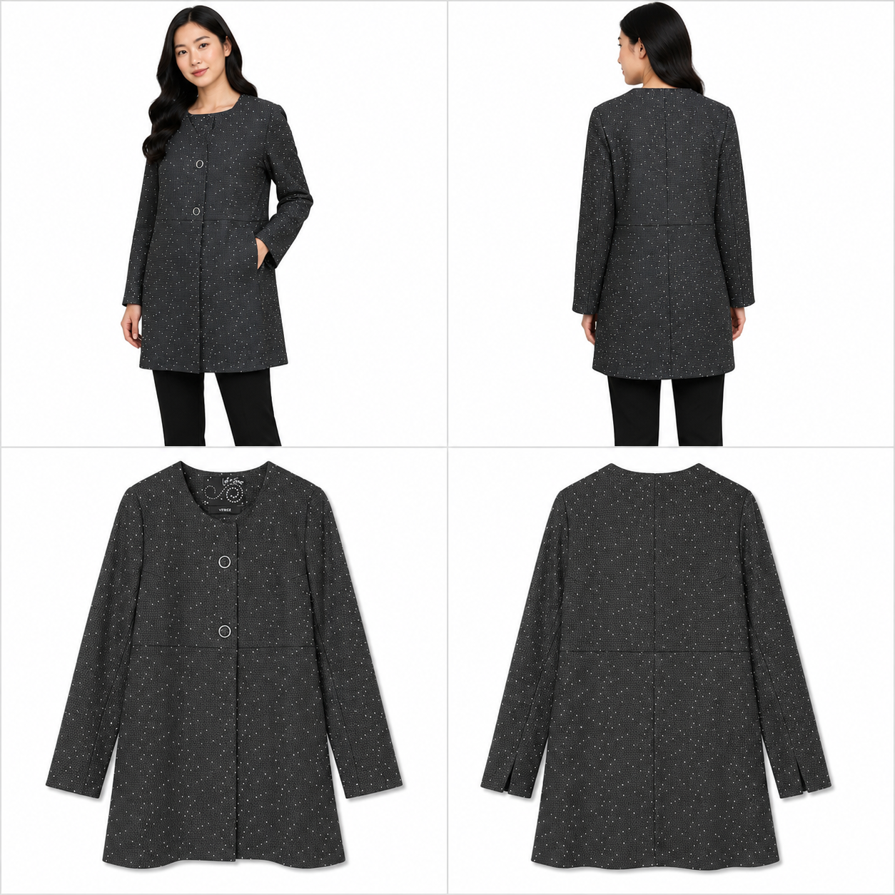 Verge Black with White Fleck Jacket (Size S)
