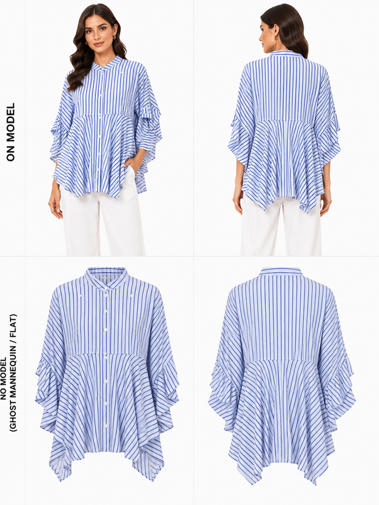 Henrik Vibskov Blue Stripe Shirt (Size 12)