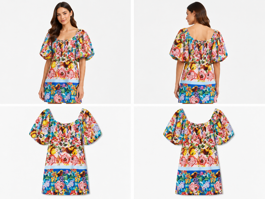 Coop Fruity Patootie Dream Puff Dress Floral Bloom (Size S)