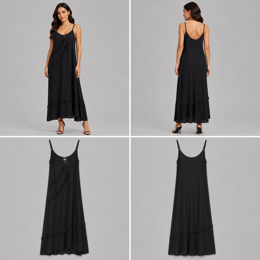 Coco & Belle Black Ruffle Dress (Size 2XL)