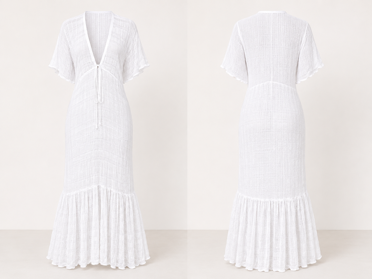 Ruby Textured Cotton Mini Dress (Size 12)