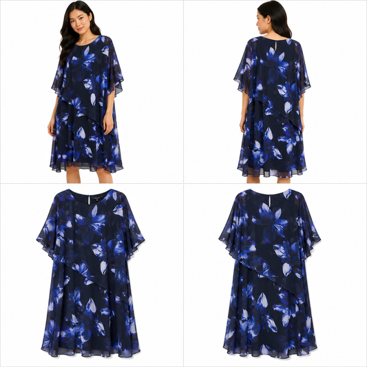 Harlo Black Patterned Overlay Dress
