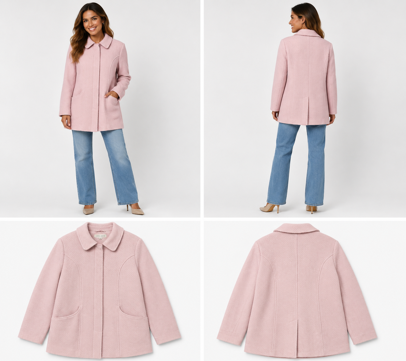 Laura Ashley Wool Blend Coat Pink (Size 12)