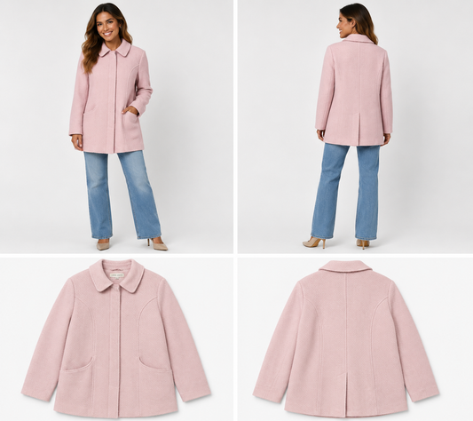 Laura Ashley Wool Blend Coat Pink (Size 12)