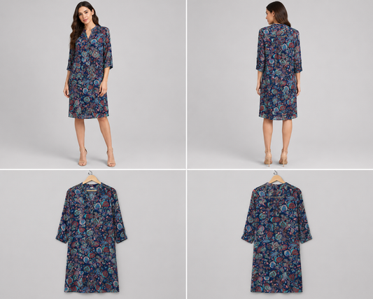 Loobies Story Blue Paisley Dress (Size 10)