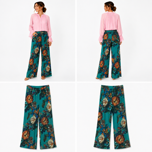 Annah Stretton Wide Leg Floral Pants (Size L)