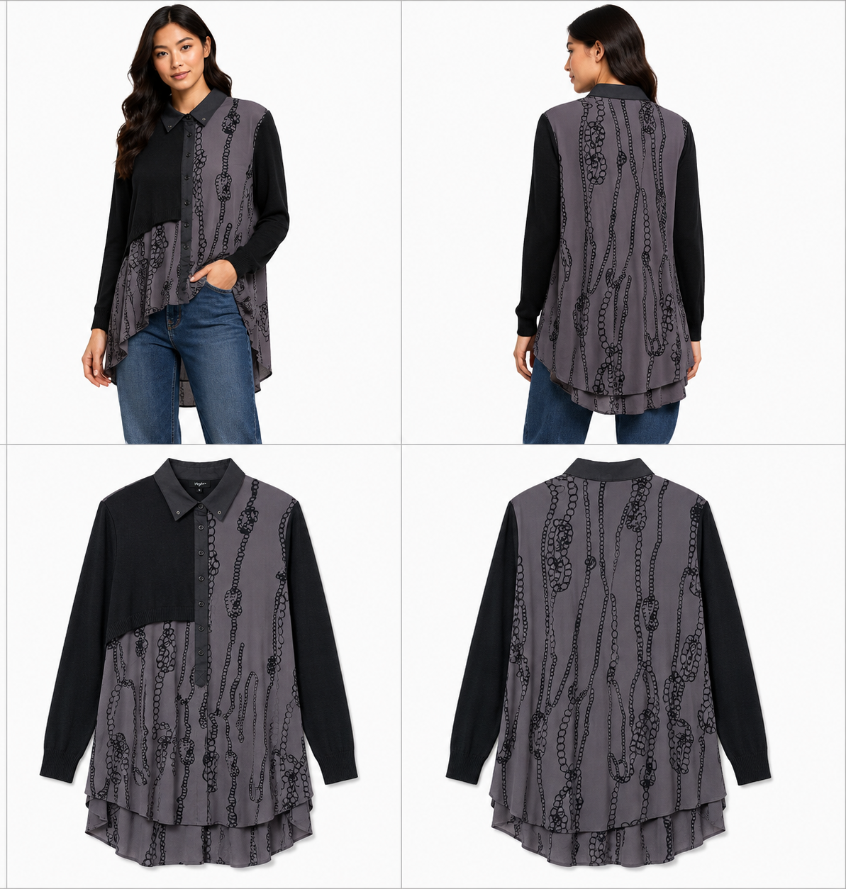 Verge Chain Pattern Shirt (Size M)