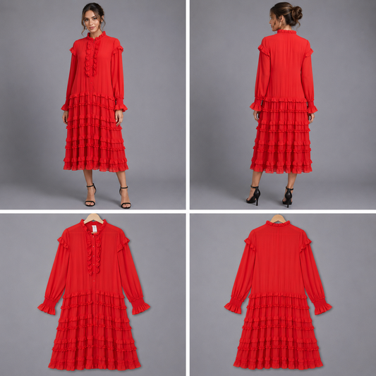 Trelise Cooper Sheer for a Good Time Ruffle Dress (Size M)