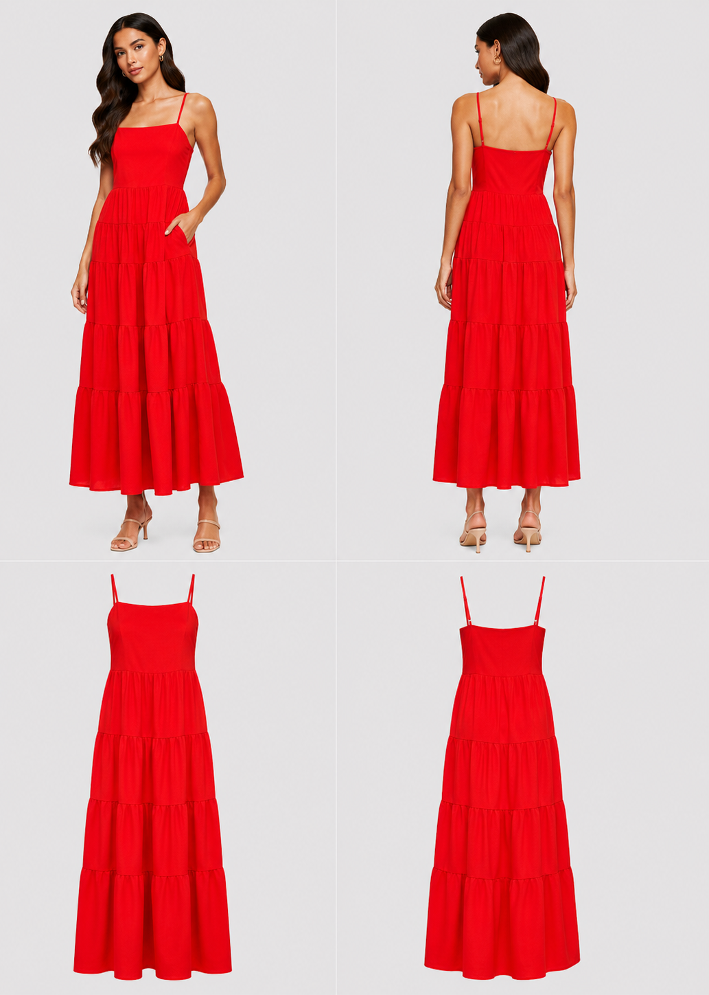 Augustine Red/Orange Maxi Dress (Size S)