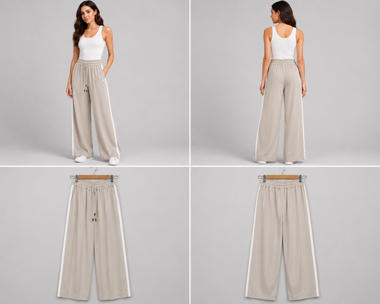 Stories to be Told Taupe Pleated Wide Leg Pants (Size XS)