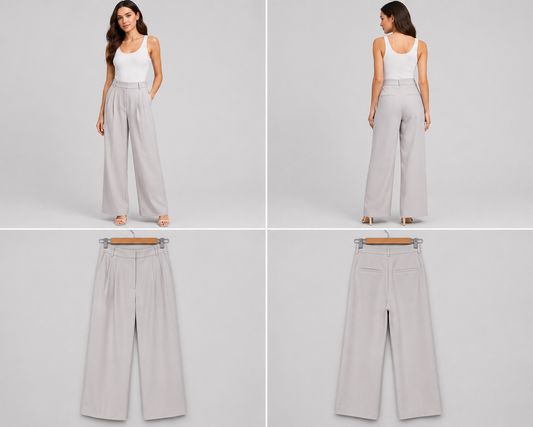 Abercrombie & Fitch Taupe Pleated Wide Leg Pants (Size 8)